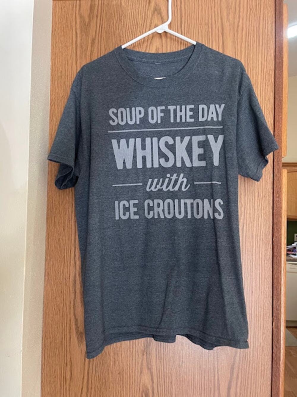 Funny Bar Humor "Soup of the Day Whiskey" Mens 2XL Graphic T Shirt